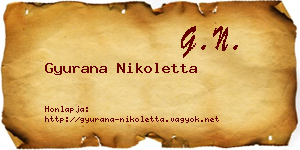 Gyurana Nikoletta névjegykártya